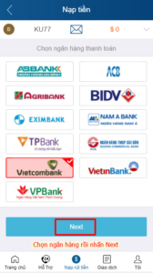 Nạp tiền Kubet bằng QR code