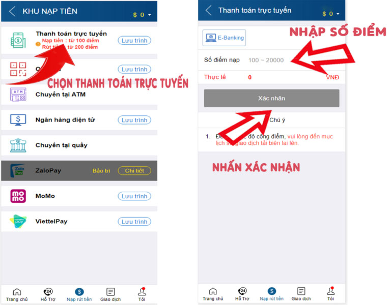 Nạp tiền Kubet qua thanh toán trực tuyến